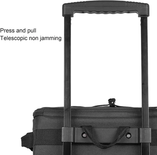 Miniatura 9 de Bolsa enfriadora con ruedas de 43L, caja de refrigeración portátil con ruedas con diseño de doble apertura, tela Oxford, forro de papel de aluminio