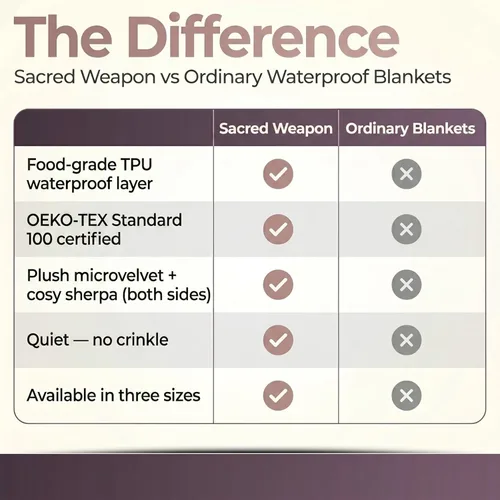 Miniatura 4 de Sacred Weapon Manta impermeable para cama – Manta doble de sherpa y forro polar – Manta impermeable para sofá absorbente, lavable y a prueba de Rojo