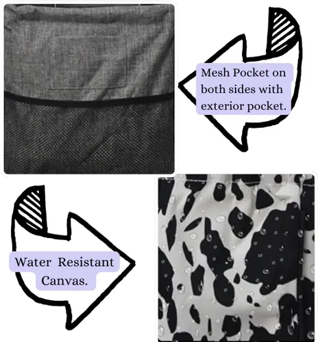 Miniatura 25 de NGIL Bolsa de comestibles reutilizable extra grande plegable de gran tamaño para comestibles, almacenamiento, picnic, playa, Estampado