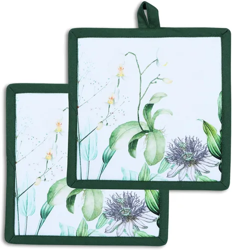 Miniatura 30 de AMOUR INFINI Juego de 2 soportes para ollas de algodón resistentes al calor, antideslizantes de 8 x 8 pulgadas, almohadillas calientes para cocina