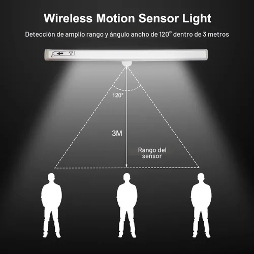 Miniatura 2 de CCBASEBALL Luces de paso para RV activadas por movimiento, tira de luz LED de 10 ledes con sensor de movimiento operada por batería, luz nocturna
