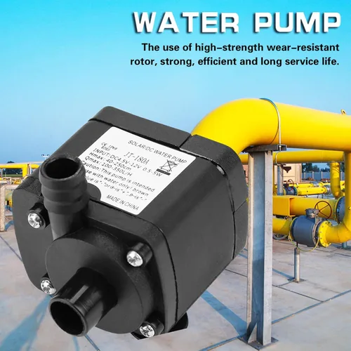 Miniatura 2 de Mini bomba de agua sumergible DC sin escobillas, acero inoxidable, negro, 12V, 350L/H, -40 100, refrigeración por computadora, fuentes