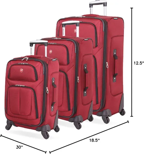 Miniatura 10 de SwissGear Equipaje expandible Sion Softside, Borgoña, 3 Piece Set (212527), Sion Softside - Equipaje expandible