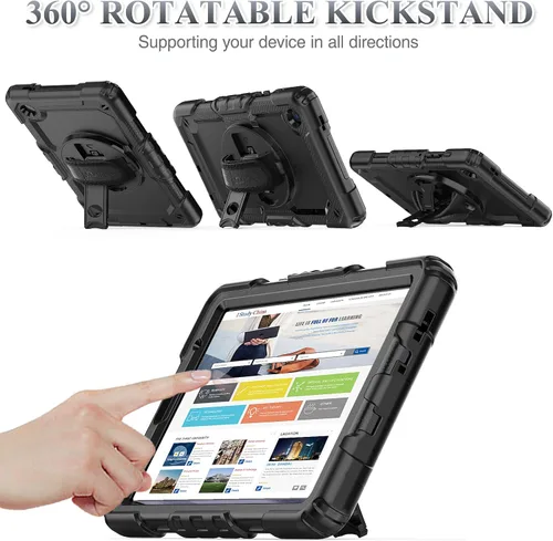Miniatura 3 de Funda para Samsung Galaxy Tab A7 Lite 2021 8.7'' SM-T220/T225/T227 con Protector de Pantalla Soporte para Lápiz [Correa de Mano Giratoria 360]