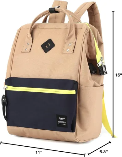 Miniatura 9 de Himawari - Mochila para portátil de viaje con puerto de carga USB, bolsa grande para doctor, mochila universitaria para mujeres y hombres, Estándar