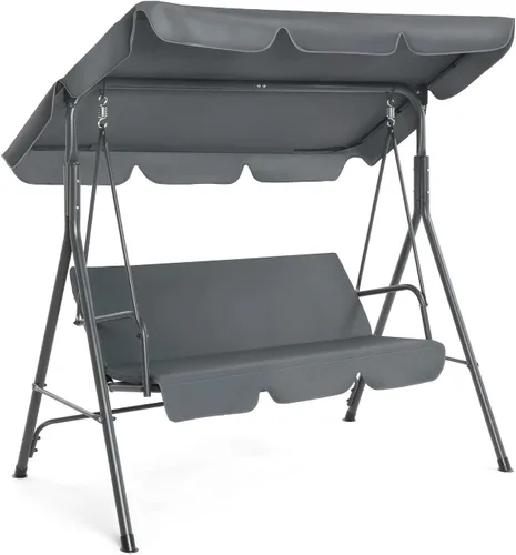 Miniatura 9 de VINGLI Columpio de porche para exteriores de alta resistencia de 550 libras mejorado para 2 personas con soporte, columpio ajustable con cojines