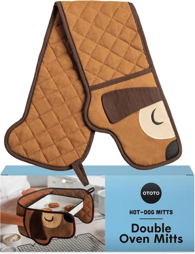 Miniatura 9 de OTOTO Batlicious Juego de Guantes de Horno y Soportes para Ollas - Soportes para Ollas de Luna de Murciélago, Decoración de Cocina Gótica