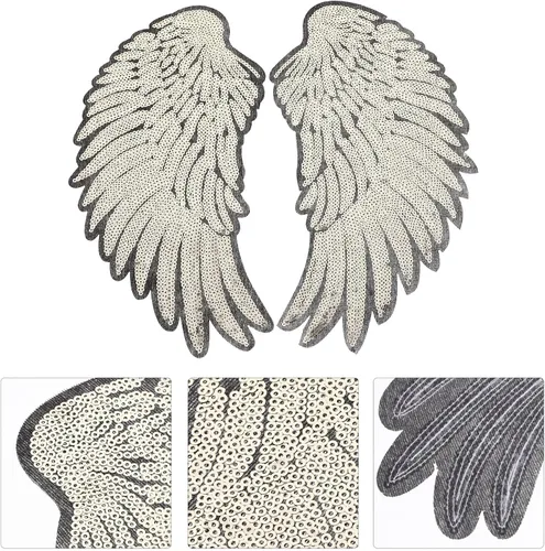 Miniatura 6 de Parches termoadhesivos con lentejuelas doradas, para decoración de ropa, jeans, camisetas, bolsas y textiles para el hogar, 1 par