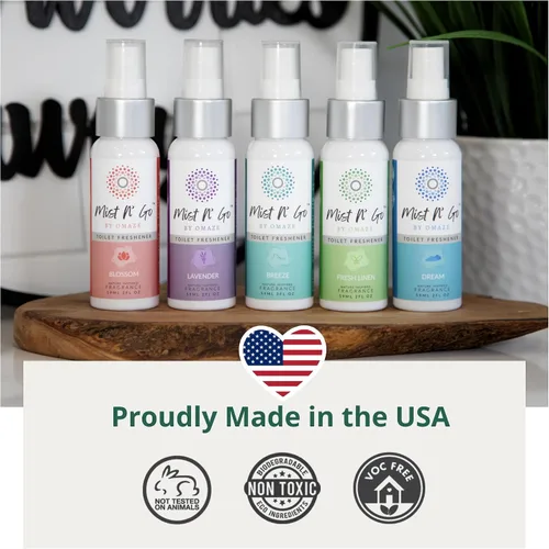 Miniatura 6 de Mist N' Go by OMAZE - Paquete de 3 aerosoles aromáticos para inodoro para excrementos – Spray eliminador de olores de baño antes de sentarse