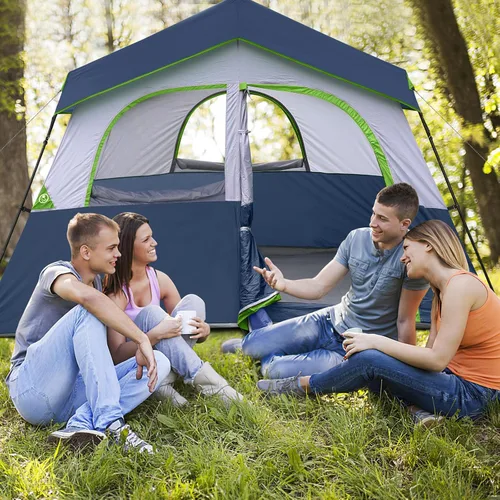 Miniatura 6 de HIKERGARDEN - Tienda de campaña para 6 a 8 personas, tienda de campaña familiar portátil para campamento, tienda de campaña de tela resistente al