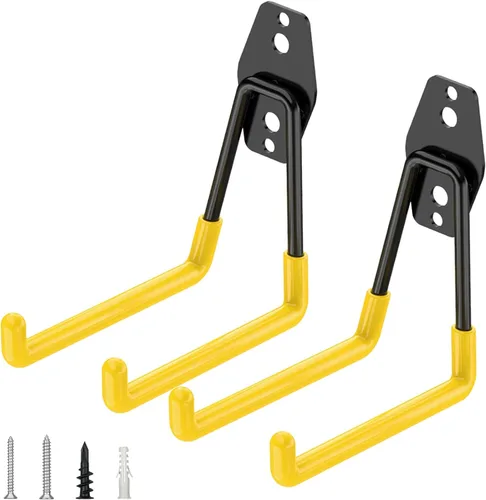 Miniatura 19 de TICONN Paquete de 12 ganchos de garaje resistentes, ganchos de acero para almacenamiento en pared, organizador de colgadores de pared para Negro
