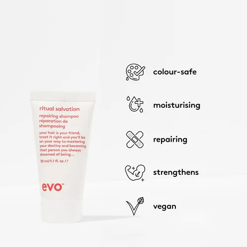 Miniatura 2 de EVO Champú Reparador Ritual Salvation - Limpia suavemente, trata el cabello dañado y quebradizo y protege