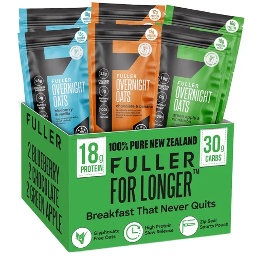 Miniatura 7 de Deliciosa avena nocturna con alto contenido de proteínas y arándanos y vainilla, FULLER diseñado por nutricionistas para más tiempo con bajo