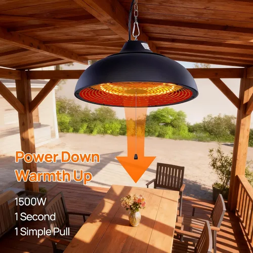 Miniatura 2 de Calentador colgante de patio, montado en el techo, calentador eléctrico de patio, control de temperatura integrado, apto para exteriores/interiores