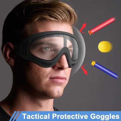 Miniatura 5 de POKONBOY Gafas protectoras/gafas de seguridad/gafas de motocicleta compatibles con pistolas Nerf para niños, adolescentes, juego de batalla al aire