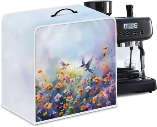 Miniatura 61 de Funda para cafetera, poliéster, azul, se adapta a la mayoría de máquinas de café estándar, protector resistente al polvo, huellas dactilares
