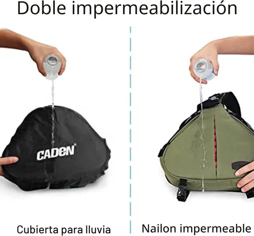 Miniatura 5 de Caden, bolsa triangular con tira cruzada para cámaras DSLR Sony Canon Rebel Powershot, Nikon Coolpix, Kodah, Olympus, Pentax, Sony con trípode