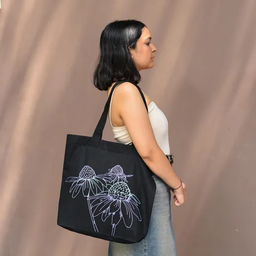 Miniatura 96 de Ecoright Bolsa de lona estética para mujer, bolsa grande con cremallera y bolsillo, bolsa de mano para mujer, para yoga, trabajo, playa