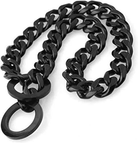 Miniatura 9 de Collar de acero inoxidable dorado fuerte de 0.591 in para perros grandes, collar de cadena de estrangulamiento para perros grandes, Pitbull Bulldog