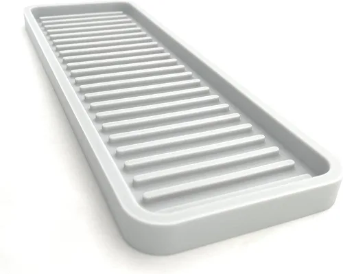 Miniatura 14 de Bandeja organizadora para fregadero de cocina de silicona, soporte de esponja y protector de encimera Plato y bandeja dispensadora de jabón