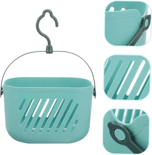 Miniatura 4 de Ipetboom Cesta de ducha colgante para ducha, cesta de plástico portátil, organizador de cocina, cesta de almacenamiento con gancho para el hogar