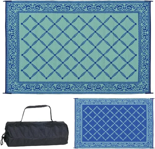 Miniatura 7 de Estera reversible Reversible Mats 119127, color marrón/beige de 9 x12 pies, Beige