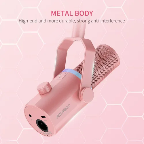Miniatura 7 de FEELWORLD PM1 XLR - Micrófono dinámico USB con brazo articulado, regalos para grabación de podcasts, computadora PC, juegos, transmisión en vivo