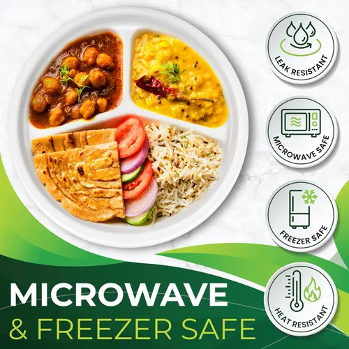 Miniatura 5 de 150 piezas 100% compostables platos de papel de 10 pulgadas, platos de fibra de caña de azúcar resistentes desechables ecológicos biodegradables