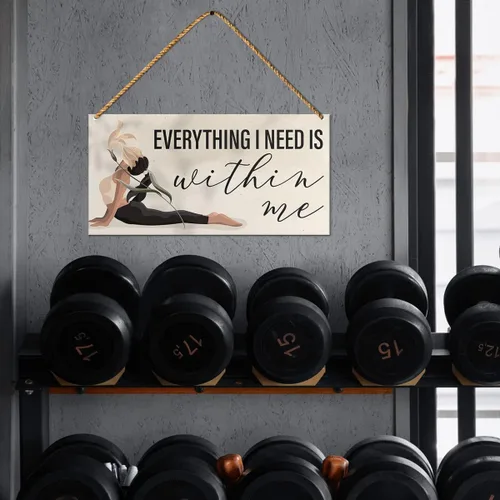 Miniatura 3 de Letrero decorativo de meditación, Everything I Need Is within Me, Yoga inspirador motivacional Mindfulness Home Gym Decoración de pared Arte de A10