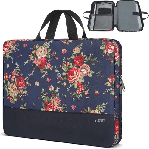 Miniatura 19 de Ytonet Funda profesional para transportar laptop de 15.6 pulgadas, resistente al agua, compatible con la TSA, con asas, compatible con laptops Rosa