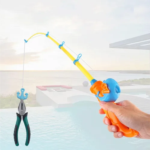 Miniatura 2 de Juguete magnético de pesca de 3 piezas con caña de pescar, juego de pesca magnético para niños pequeños, juguete de baño para bebés, juguetes