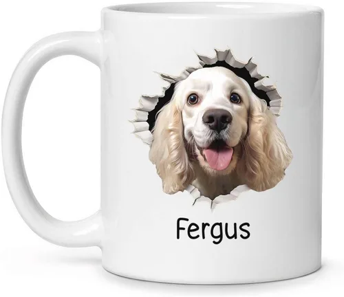 Miniatura 8 de Tazas de café con nombre personalizado único y emocionado Chihuahua rompió la pared, tazas de café personalizadas para perros, regalo para niños