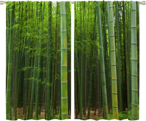 Miniatura 9 de Cortinas de bambú 3D impresas para exteriores, cortinas de bambú natural japonés zen, sala de estar, cocina, bolsillo para barra, cortinas