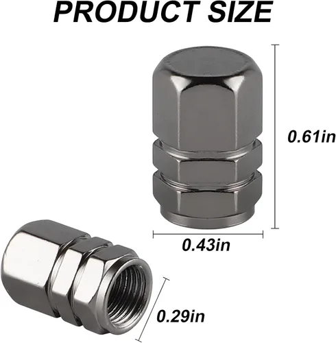 Miniatura 2 de alpmosn Tapas de Vástago de Válvula de Neumático de Aluminio, Cubiertas de Válvula de Rueda, Accesorios a Prueba de Polvo para Coche, Universal