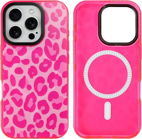Miniatura 44 de SAKUULO Funda magnética para iPhone 11 Pro Max [Compatible con MagSafe] Patrón de Estampado de Leopardo Gris Claro Funda de Carga Inalámbrica