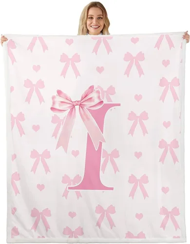 Miniatura 18 de Manta de franela rosa con lazo, estilo princesa, manta de forro polar de ensueño para decoración del hogar, sofá, sofá, manta romántica de forro