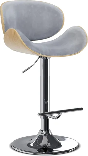 Miniatura 19 de SIMPLIHOME Marana - Taburete de bar giratorio ajustable, altura del asiento de 37 a 45 pulgadas, taburete tapizado en piel sintética vegana negra