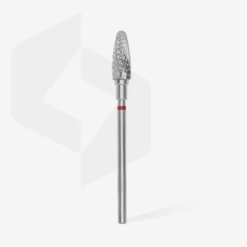 STALEKS PRO Expert - Broca de carburo para uñas (maíz, rojo, cabeza de 0.197 in / 0.512 in de peso), dureza suave para corrección de uñas