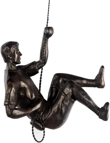 Miniatura 10 de Gran conjunto de 3 esculturas de pared de hombres escalando Arte decorativo de pared nórdica de simplicidad moderna, esculturas de hombre escalador