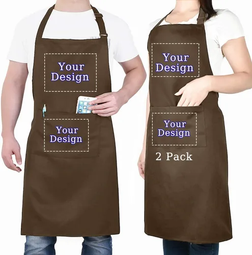 Miniatura 9 de BeautyWill Delantal personalizado personalizado para hombres y mujeres, delantal de cocina personalizado con bolsillos, nombre, texto, logotipo