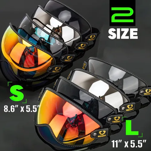Miniatura 2 de Protector retro para casco de motocicleta, visera de burbujas, lentes de policarbonato de repuesto universal para casco completo de cara abierta