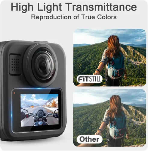 Miniatura 4 de FiTSTILL Protector de pantalla de vidrio templado para Go Pro MAX2/MAX360 2025/MAX Fusion (2019), resistente a los arañazos, pantalla LCD de vidrio