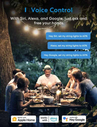 Miniatura 3 de meross Enchufe de atenuación para exteriores, enchufe inteligente para exteriores compatible con Apple HomeKit, Alexa, Google Home, atenuador