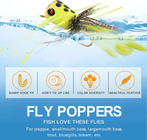 Miniatura 3 de OROOTL Kit de moscas para pesca con mosca, coloridos señuelos de pesca con mosca, flotadores de espuma, accesorios para trucha, panfish bluegill