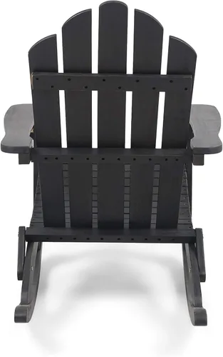Miniatura 6 de Christopher Knight Home Cara Adirondack - Silla mecedora de madera de acacia para exteriores, acabado gris oscuro