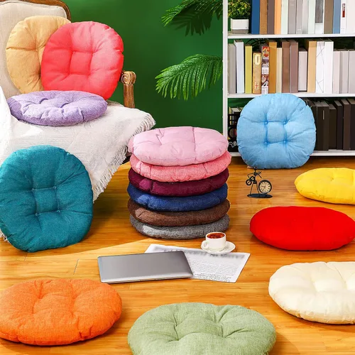 Miniatura 3 de Fumete 16 piezas de 16 pulgadas cojines de piso redondos para niños y bebés, asientos flexibles para salón de clases, almohada de piso para el Arco