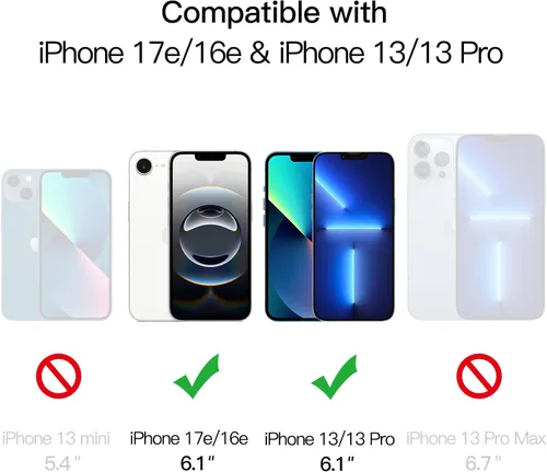 Miniatura 2 de JETech Protector de pantalla de cobertura completa para iPhone 16e 2025, iPhone 13/13 Pro de 6.1 pulgadas, película de vidrio templado