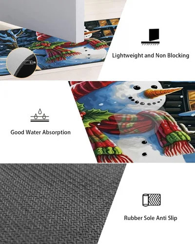 Miniatura 2 de Tapete de baño de Navidad para bañera, antideslizante, de secado rápido y absorbente, tierra de diatomeas, fregadero, dormitorio, cocina, lavable