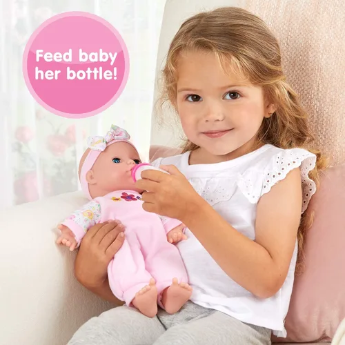 Miniatura 4 de Kidoozie Sweetie Doll - Muñeca de cuerpo suave de 12 pulgadas con ojos abiertos y cerrados para edades de 12 meses en adelante, perfecta