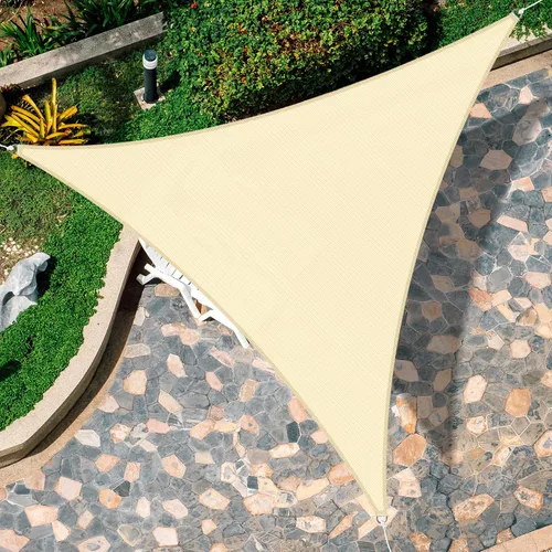Miniatura 19 de Toldo Vela Triangular de Sombra 2'x2'x2' Toldo Resistente a los Rayos UV Cubierta para Patio Exterior Pérgola Patio Trasero Terraza Jardín Porche